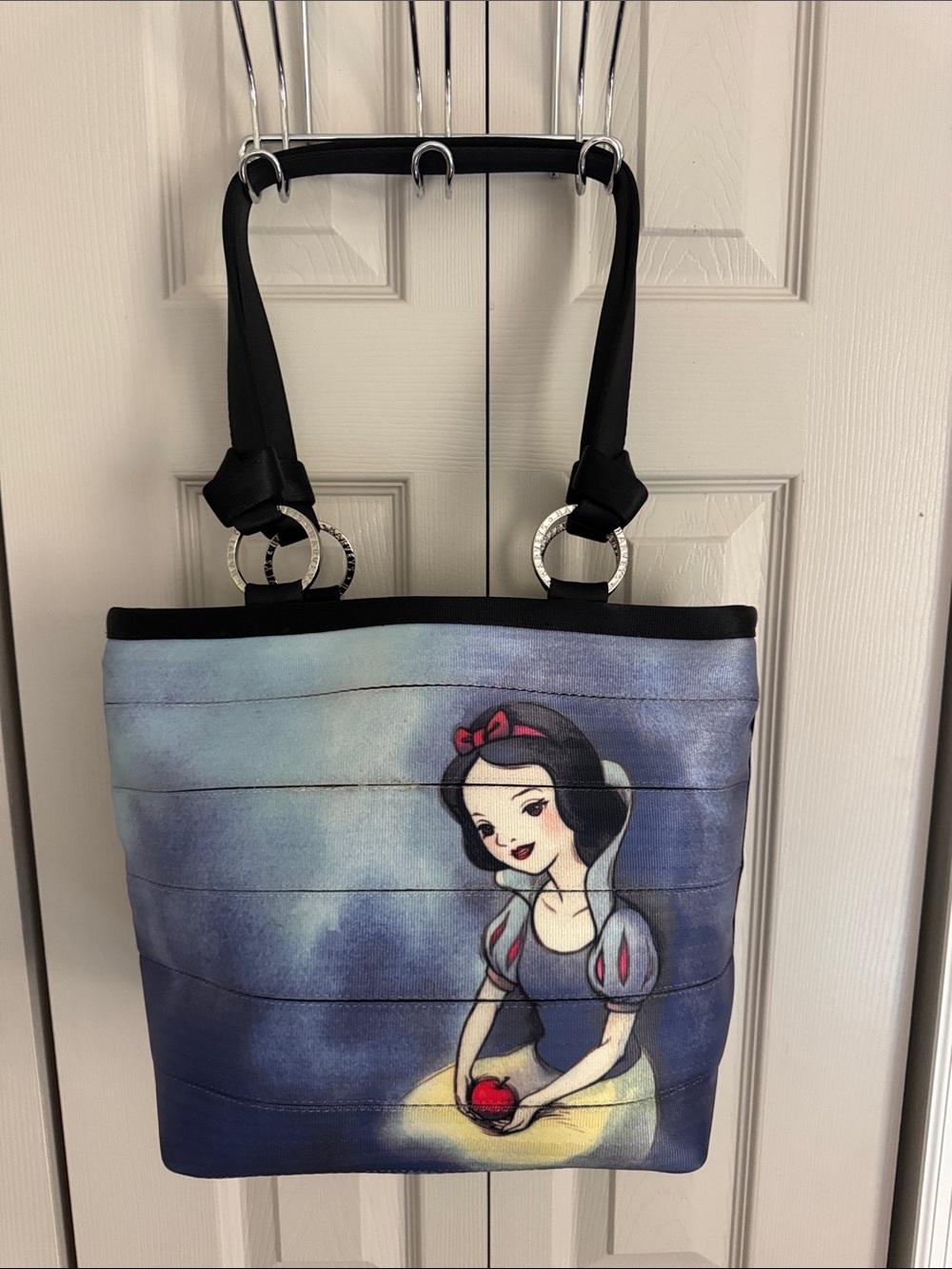 Snow White/Evil Queen Themed Blue Seatbelt Canvas Tote Bag